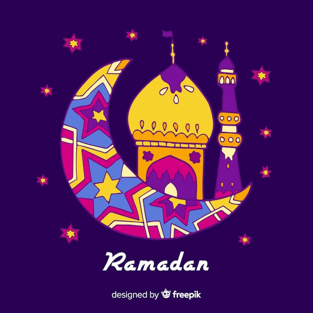 Free Vector hand drawn ramadan background