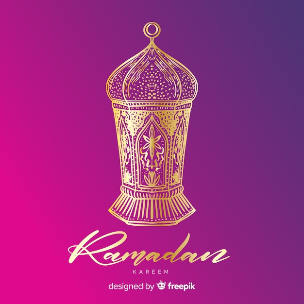 Free Vector hand drawn ramadan background