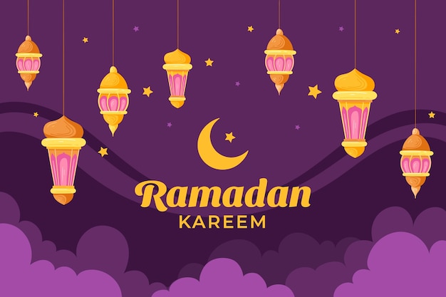 Hand drawn ramadan background