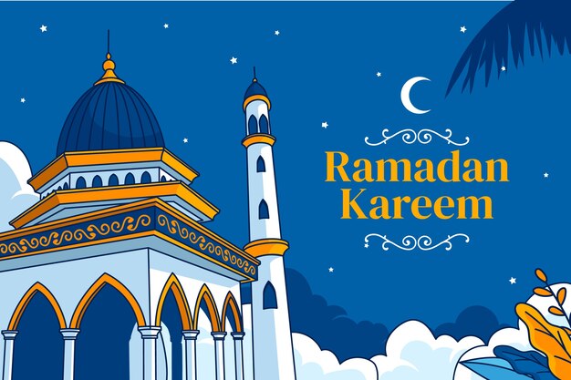 Hand drawn ramadan background