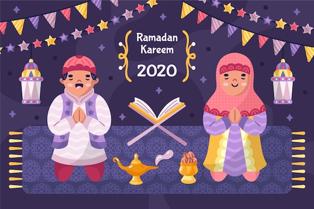 Hand drawn ramadan concept