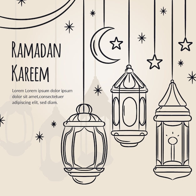 Hand-drawn ramadan event