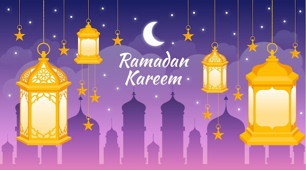 Hand drawn ramadan kareem illustration