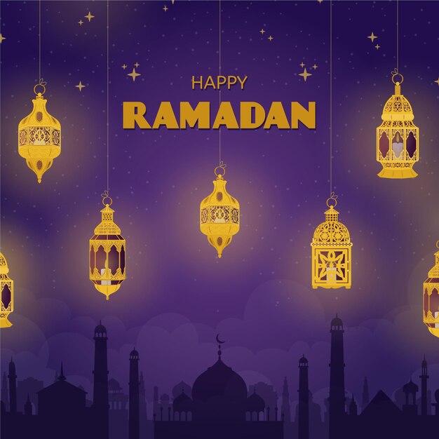 Hand drawn ramadan kareem illustration