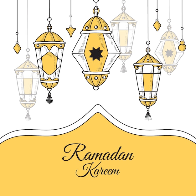 Hand drawn ramadan kareem illustration