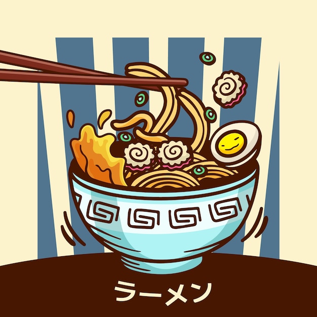 Free Vector hand drawn ramen illustration