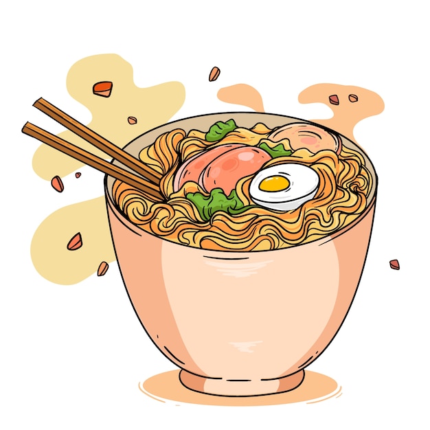 Free Vector hand drawn ramen illustration