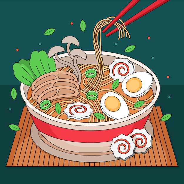 Free Vector hand drawn ramen illustration