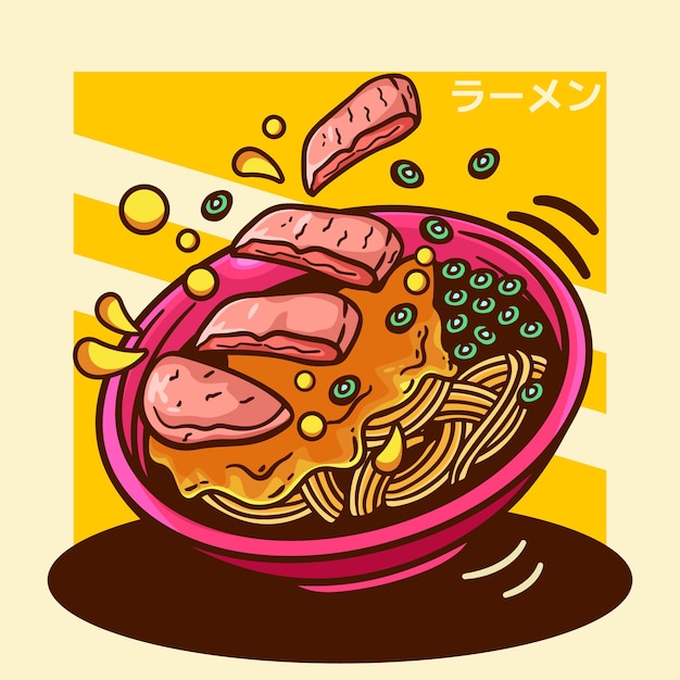 Free Vector hand drawn ramen illustration