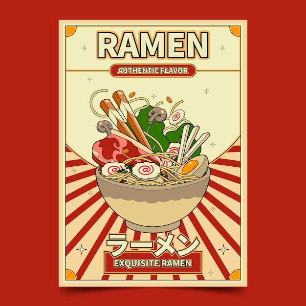 Hand drawn  ramen poster  design