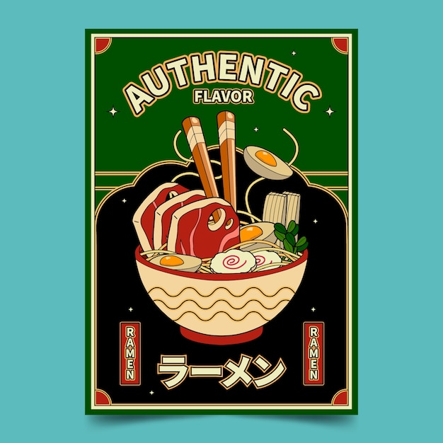 Free Vector hand drawn  ramen poster  design