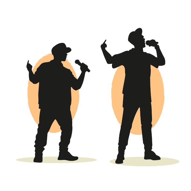 Hand drawn rapper silhouette