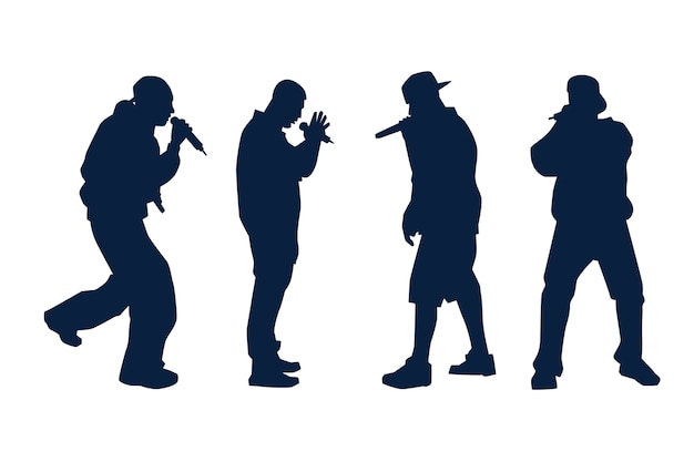 Free Vector hand drawn rapper silhouette