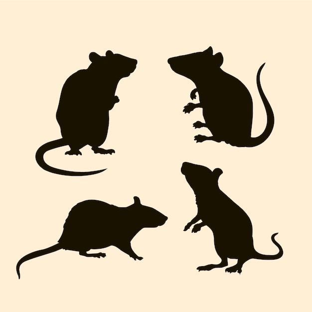 Free Vector hand drawn rat silhouette