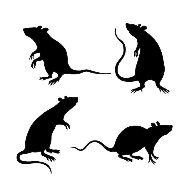 Hand drawn rat silhouette