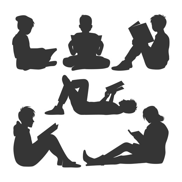 Hand drawn reading silhouette