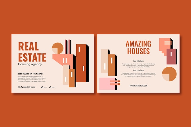 Hand drawn real estate brochure template