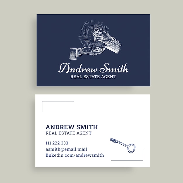 Free vector hand drawn real estate business card