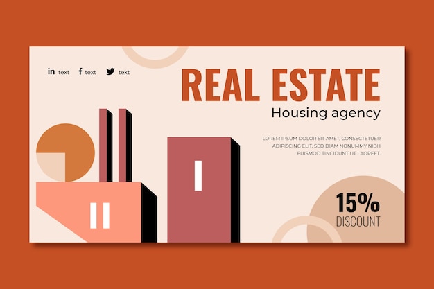 Free Vector hand drawn real estate facebook template