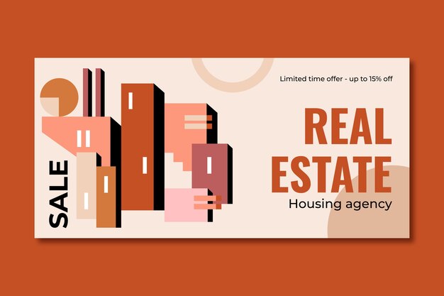 Hand drawn real estate sale banner