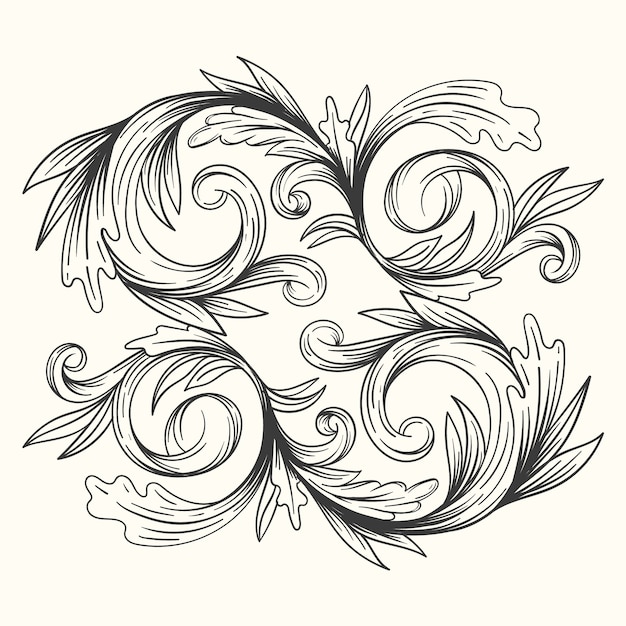 Free Vector hand-drawn realistic ornamental border