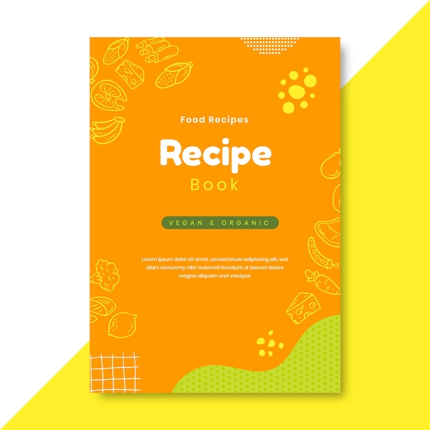 Free Vector hand drawn recipe book template