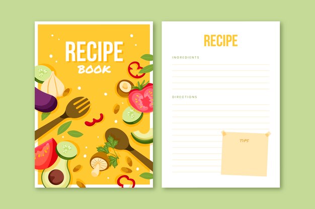 Hand drawn recipe book template