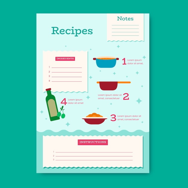 Hand drawn recipe template