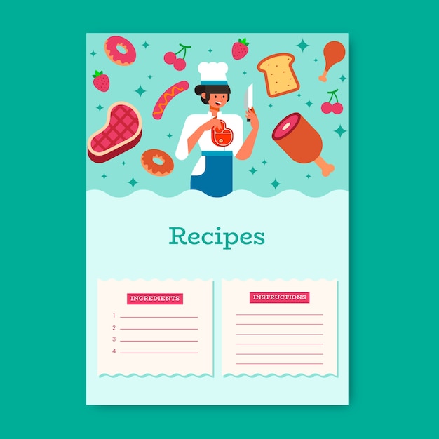 Hand drawn recipe template