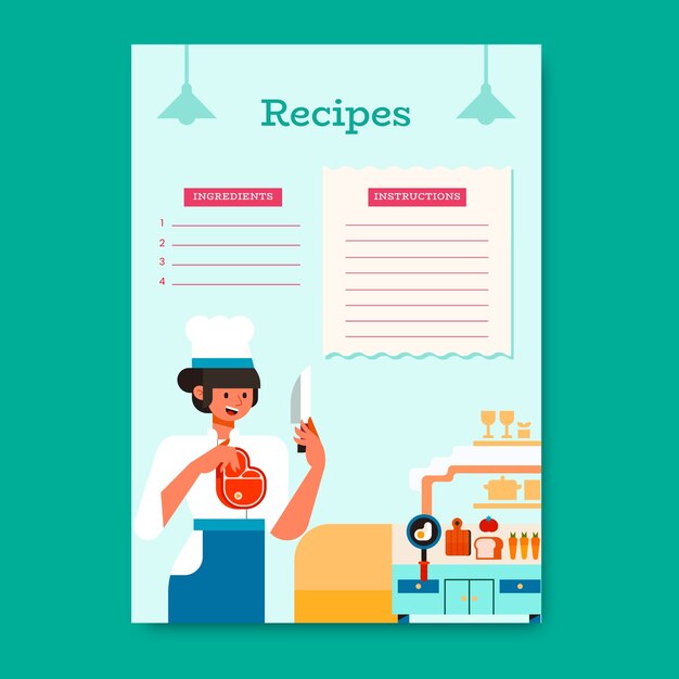 Hand drawn recipe template