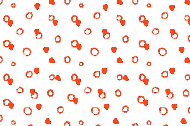 Hand drawn red polka dot background