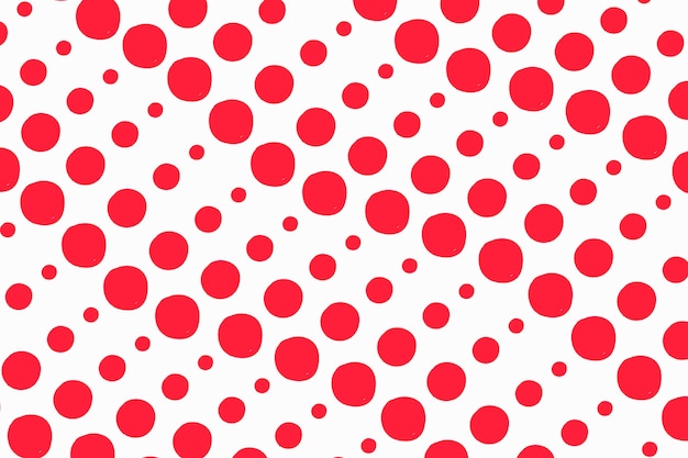 Hand drawn red polka dot design