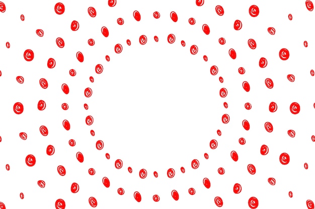 Hand drawn red polka dot design