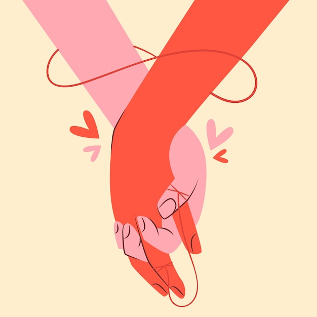 Free Vector hand drawn red thread illustration