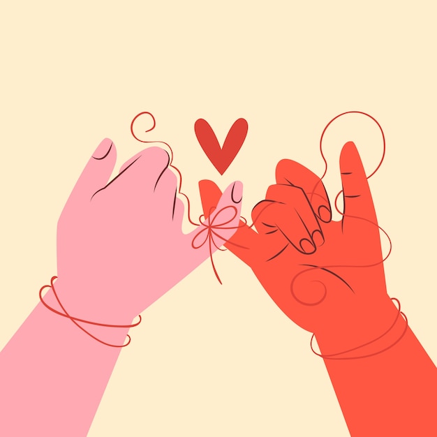 Free Vector hand drawn red thread illustration