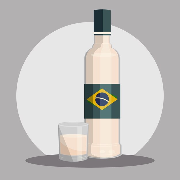 Hand drawn refreshing cachaça illustration