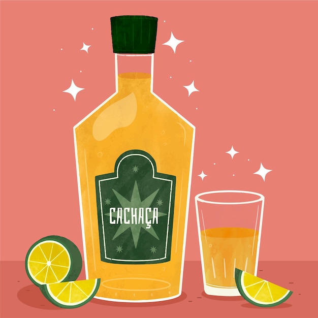 Free Vector hand drawn refreshing cachaça illustration