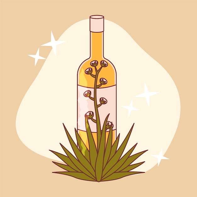 Free Vector hand drawn refreshing mezcal illustration