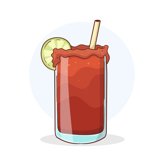 Hand drawn refreshing michelada illustration