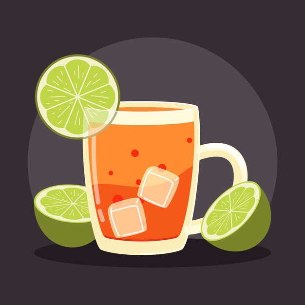 Hand drawn refreshing michelada illustration