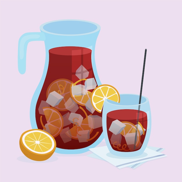 Free Vector hand drawn refreshing sangria illustration