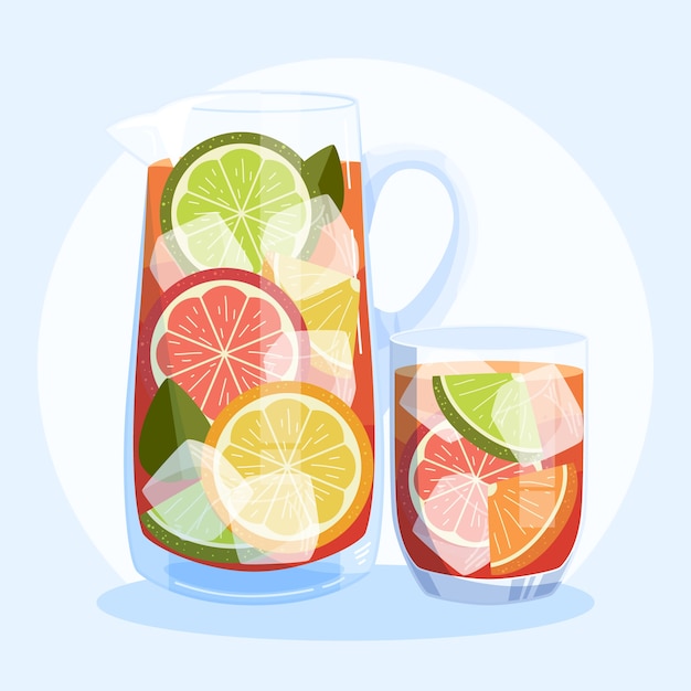 Free Vector hand drawn refreshing sangria illustration