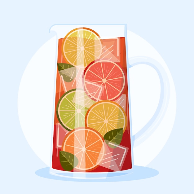 Hand drawn refreshing sangria illustration