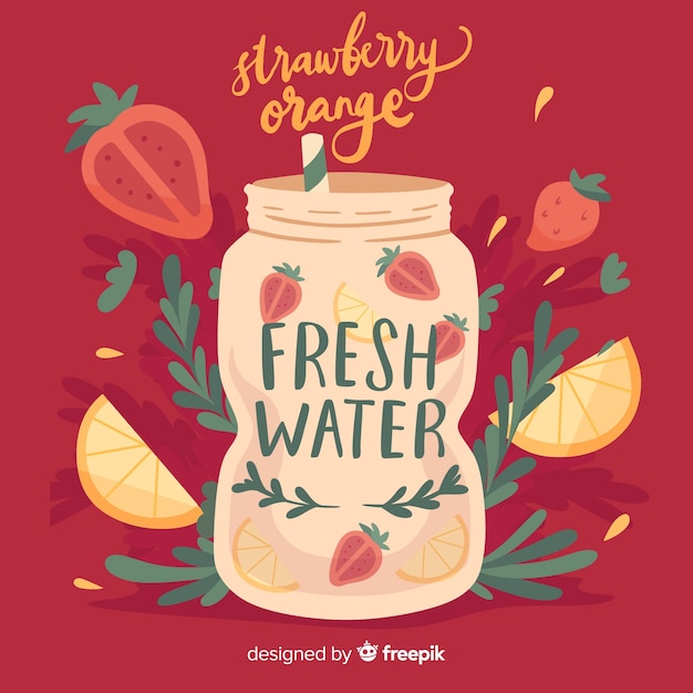 Free Vector hand drawn refreshing summer drink