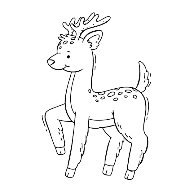 Free Vector hand drawn reindeer outline illustration