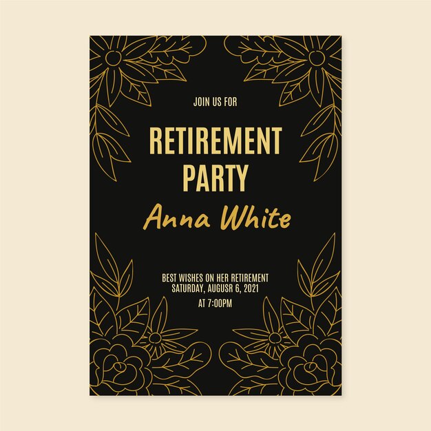 Free vector hand drawn retirement greeting card template