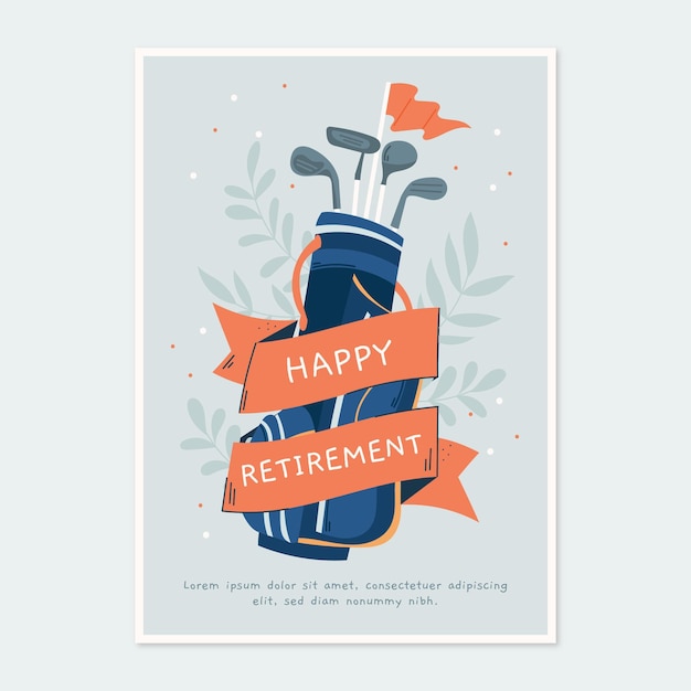 Free Vector hand drawn retirement greeting card