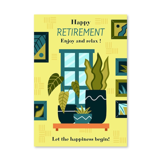 Free Vector hand drawn retirement greeting card