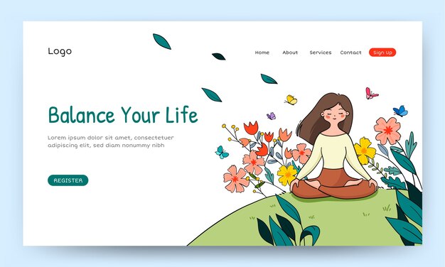 Hand drawn retreat landing page