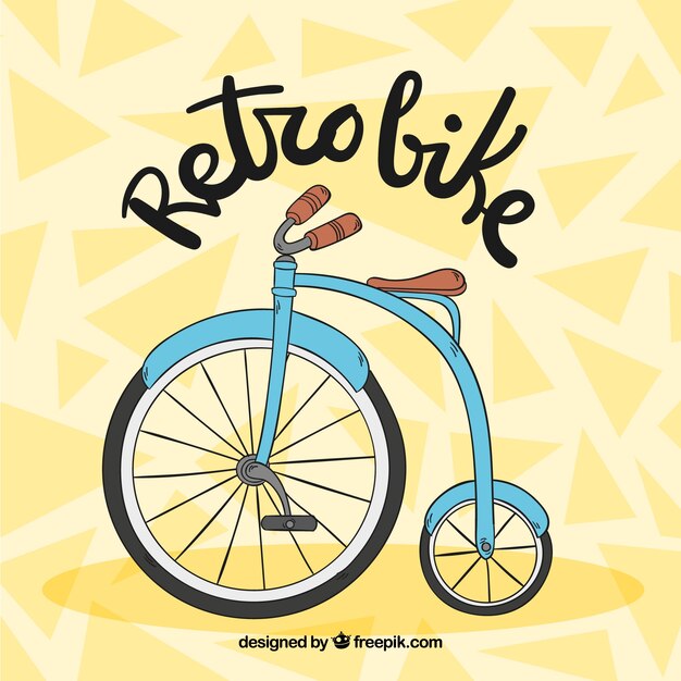 Hand drawn retro bicycle background